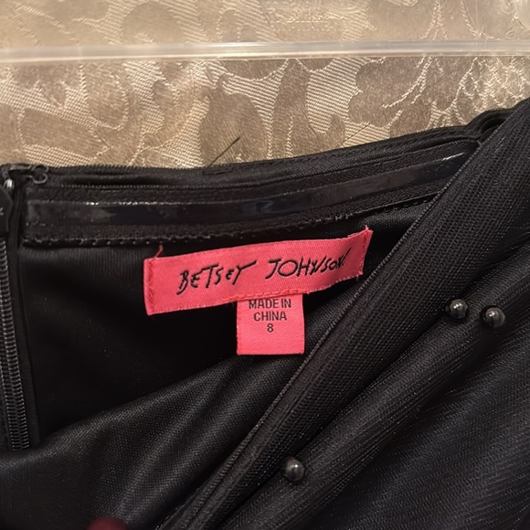 Betsey Johnson Women's Pearl Party Strapless Mini Ball Dress Black Pearls NWT - Picture 6 of 8